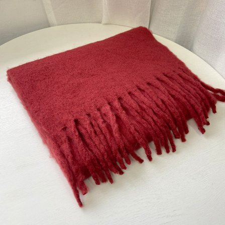 Vinternyhet mohairull imitation kashmir enfärgad scarf, förlängd och förtjockad tjock tofs, höst och vinter varm scarf