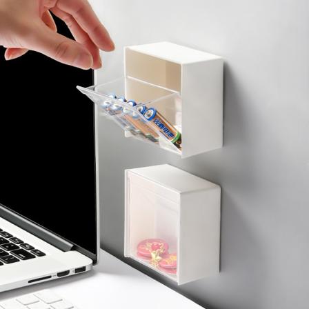 Husholdningsbomuldspinde gennemsigtig opbevaringsboks Small Object Flip S