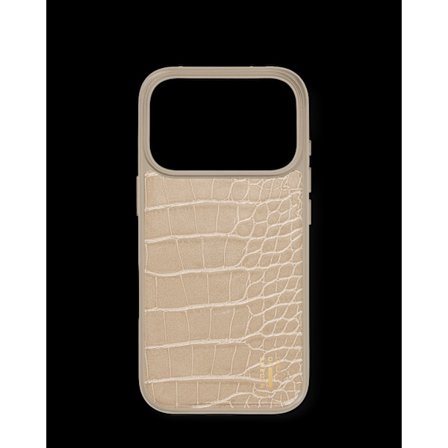 Vegan Leather Case MagSafe iPhone 17 Pro Warm Beige Croco