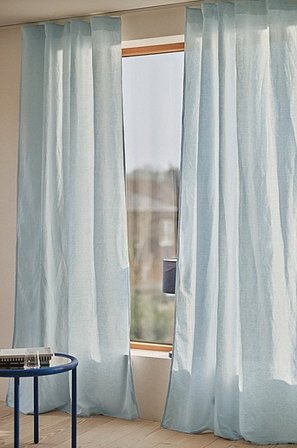 Jotex - Gordijn Linnen-mix 2-pak Lichtblauw Lichtblauw - LINA - Koop Linnen gordijnen bij Jotex