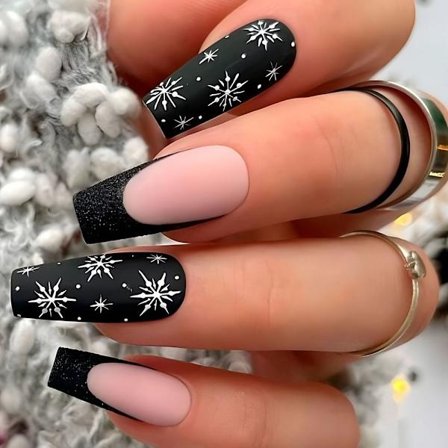 Christmas French Fake Nails Ballerina False Nail 1 1