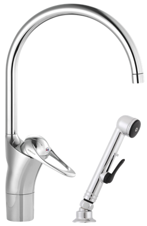 FM Mattsson 9000E II Köksblandare utan diskmaskinavst, med sidodusch, Badrum