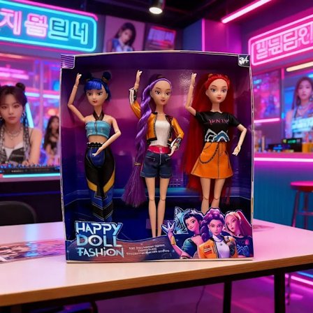 Kpop Demon Hunters Dukkeleker - Rumi, Mira, Zoey Actionfigurer for jenter - Vakre DIY-dukker