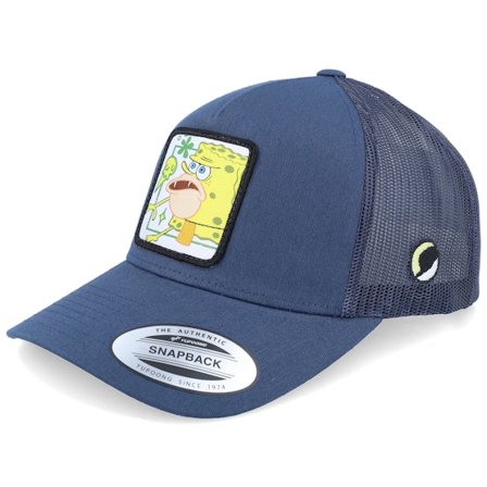 SpongeBob - Blå trucker Caps - Caveman Bob Navy A-Frame Trucker @ Hatstore