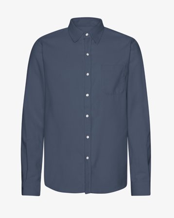 Organic Flannel Shirt - Petrol Blue M