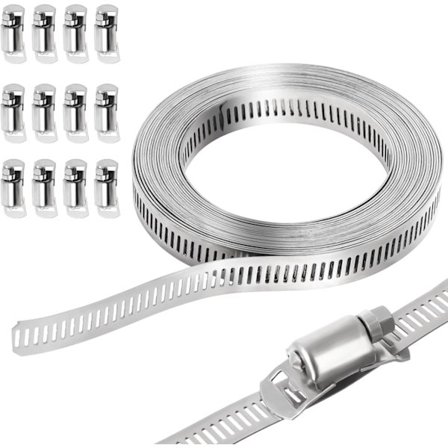 5M Justerbara slangklämmor i rostfritt stål, 304 rostfritt stål maskskruvklämmor med 12 fästelement