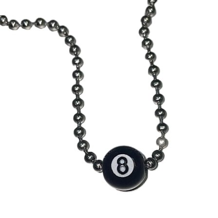 Magic-8-Ball hänge Halsband Biljard Pool Ball Charm Choker Chunky Bead Chain Hip Hop Smycken Present för kvinnor Tjej