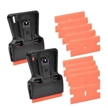 2 st Mini Plastskrapor med 100 Dubbelkantade Rakblad