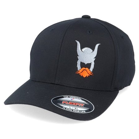 Vikings - Flaming Beard Warrior Black Flexfit Flexfit Black Cap - @ Hatstore