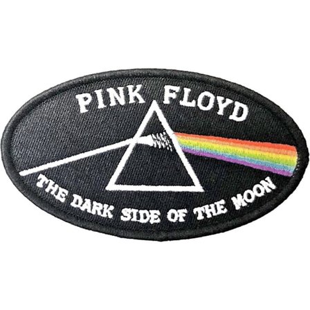 Pink Floyd Dark Side Of The Moon Oval Strykjärn På Patch En Storlek Bl