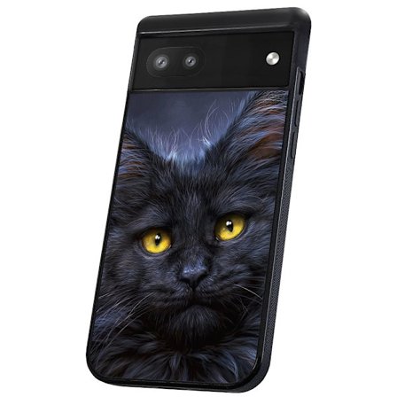 Google Pixel 6A - Deksel/Mobildeksel Svart Katt