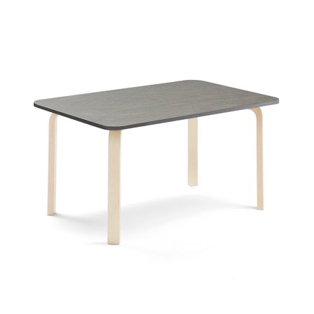 Tisch ELTON, 1200x600x590 mm, Linoleum dunkelgrau, Birke