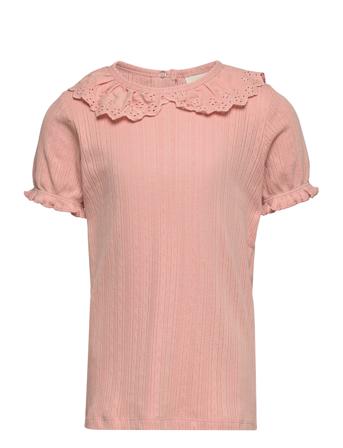 Blouse Ss Pointelle Bluse Tunika Rosa En Fant*Betinget Tilbud