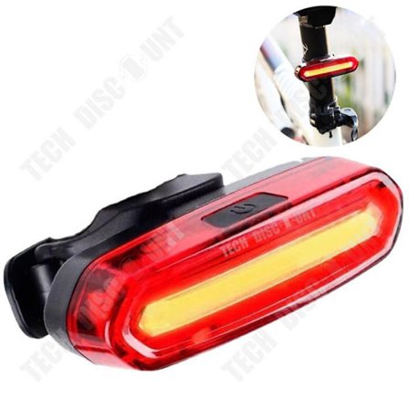 Cykellampa bak - TD - Uppladdningsbar USB - IPX6 - 50 Lumen - Silikonsnoddar