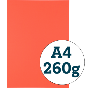 TEKSTKARTONG A4 FLUOR RØD