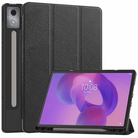Fodral för Lenovo Idea Tab Pro Tri-Fold Ställ Läder PC Tablet Skydd med Pennhållare - Svart-Xin