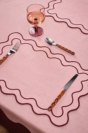 Jotex - Podkładka Pod Talerz 2-szt Różowy / bordowy - LOVIS - Kup Maty stołowe firmy Jotex