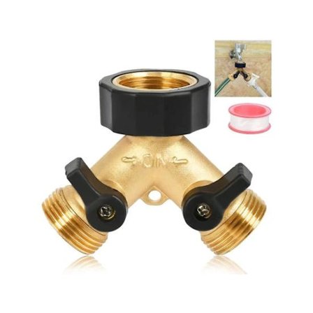 【PP】Dobbel vaskemaskinkran 2-veis Y-fordeler 3/4 tommer-FA6-