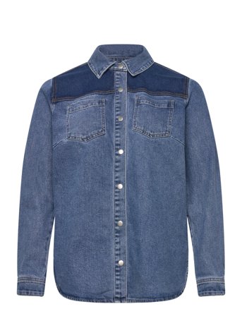 Kaffe Curve Kcsandria Denim Shirt - Blue - 50