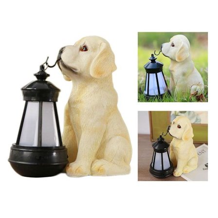 Vattentät Solar LED Light Resin Hundskulptur