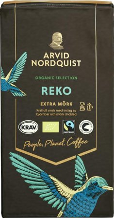 ARVID NORDQUIST Kaffe Reko mörkrostat 450g - Lyreco - Kök och servering - Kaffe och te - Bryggkaffe
