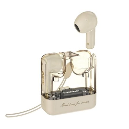 Dudao True Wireless Bluetooth-hodesett med lader og LED-logo - Beige