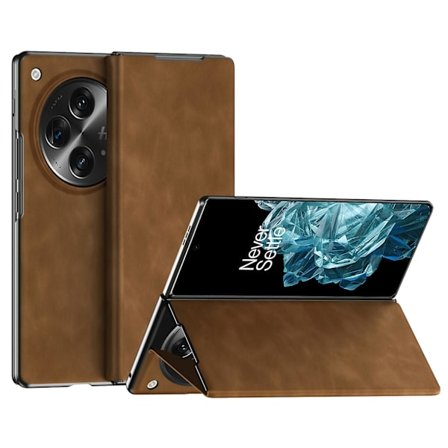 Vikbart case för Oneplus Open, Nappa Texture Stand Leather + Pc Phone Cover