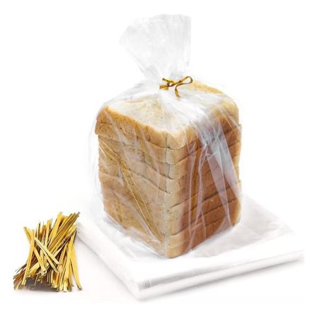 Gaveposer - 100 transparente poser, 40 x 20 cm - Slik- og småkageposer - med 100 lukkelister - Transparente slikposer