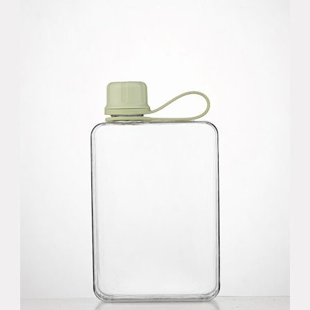 Firkantet Vandflaske 500ml Bærbar Flad Drikkekop Slank Kold Flaske Sports Vandflaske, Grøn