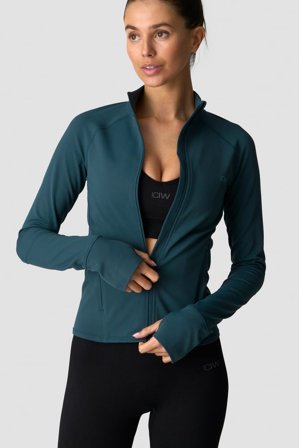 ICANIWILL - Sculpt Zip Long Sleeve Dark Dusty Teal - Langermet - Dame - ICIW