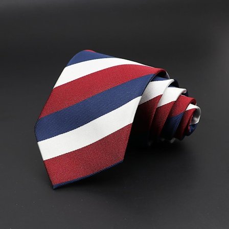 Nye Klassiske Herre Slips 8cm Rød Blå Hvid Stribet Slips Til Formel Forretning Luksus Bryllupsfest Polka Dots Ternet Slips Gravatas Gave #12145