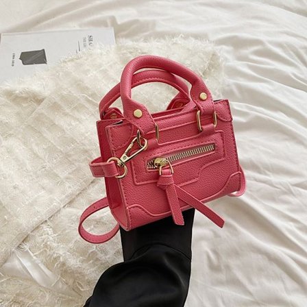 Mini håndvesker for kvinner Litchi mønster vesker ROSA