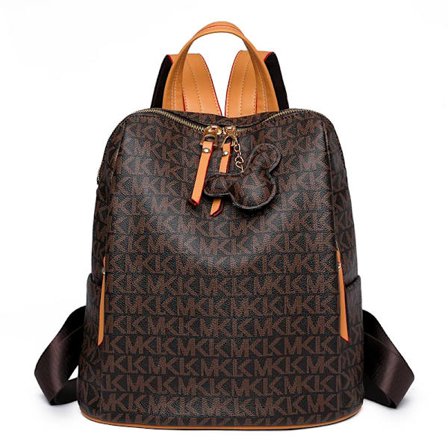 2023 Lyxig Dam Ryggsäck från Mindre Märke, Fin Axelväska i PVC-tyg, Dam Bokstavs Designer Ryggsäck Eleganta Skolväskor~01793