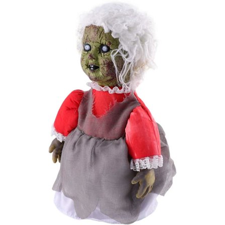1 stk. Halloween uhyggelige dukker skræmmende stemmeaktiveret induktionsgang