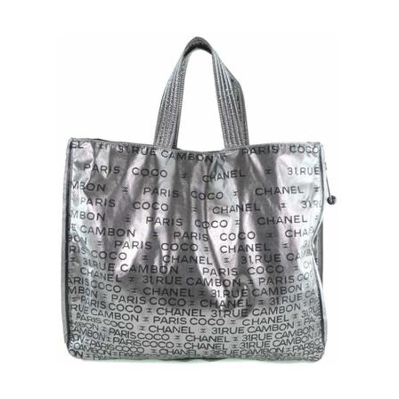Chanel Vintage, Pre-owned Tote Bag Grijs, Dames, Maat:ONE Size,polyester