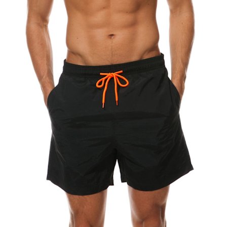 Herre badeshorts, hurtigtørrende med mesh-foring, drenge badeshorts, strandshorts, sorte, blå, røde boardshorts, badetøj, surfshorts (XXL)