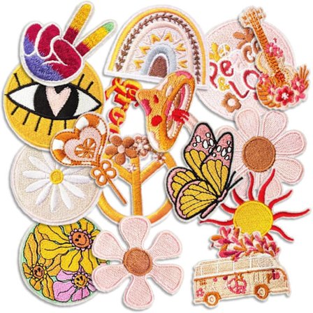 16 stk Kawaii Tegneserie Stryke-på-lapper, Søte Dekorlapper for Ryggsekker, Broderiapplikasjon Estetiske Ting for Klær, Jakker, Jeans, Hatter