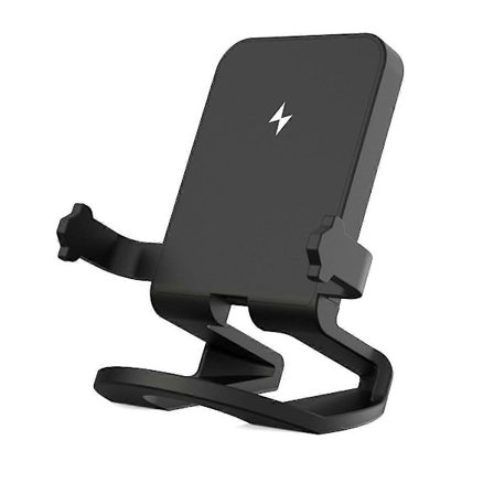 Mini 15W Trådløs Hurtigoplader Multifunktionel Telefonholder Skrivebord Horisontal Opladningsbeslag Mobiltelefon Oplader Stand-B