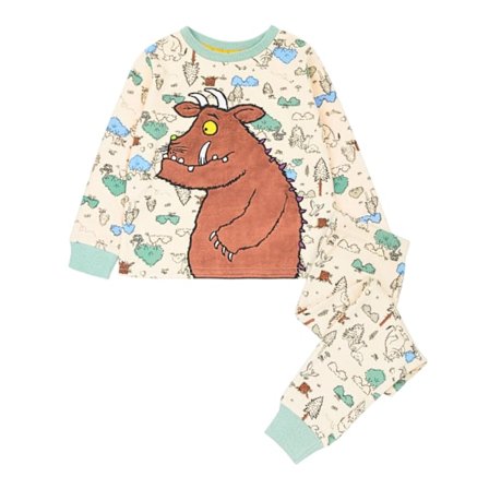The Gruffalo Barn/Barnkläder Broderad Pyjamas Set 4-5 År Off White/Sea Green/Brown