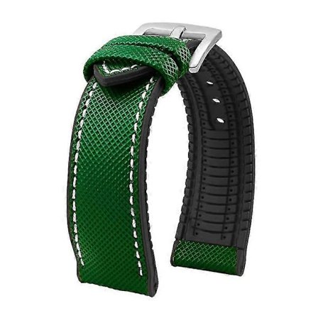 Gummiband för dykarklocka med segelduk 20MM för IWC Pilot's Watch Mark Green