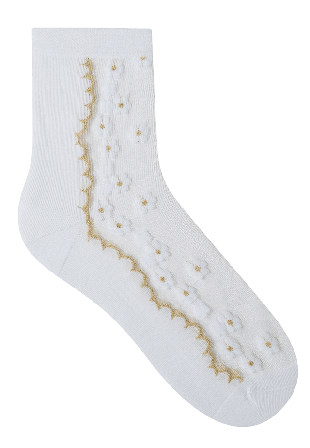 BleuForêt Socka, rosett bak Sockor Dam Vit 36/40