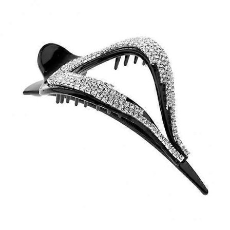 2X Elegant Hårklype Hårnål Rhinestone Klemme Hodeplagg for Kvinner