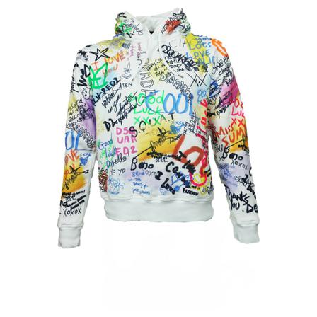 Dsquared2 Graphic-Print Hoodie Hvid, Dame, Størrelse: L