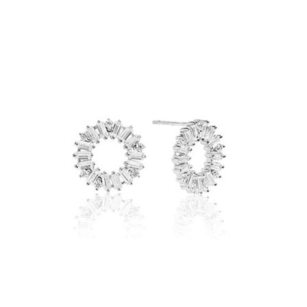 Sif Jakobs, Earrings Antella Circolo Grijs, Dames, Maat:ONE Size