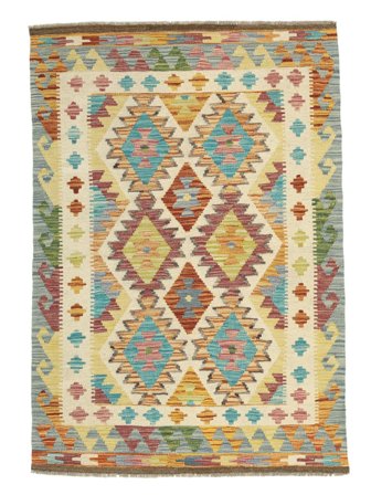 101X148 Alfombra Oriental Kilim Afghan Old Style Verde/Naranja (Lana, Afganistán)