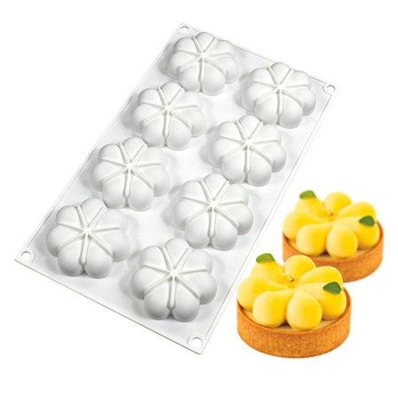 8 Cavity 3D Blomster Silikone Kageform Mousse Form