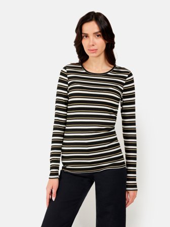 JENSEN - T-shirt Langærmet - Sort Mix