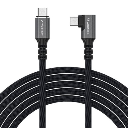 Wozinsky Thunderbolt 4 USB-C-kabel med vinklet stik 240W 1,5m 4K - Svart