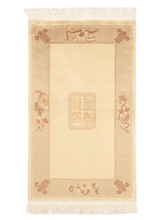 Handknuten Kina 90 Line Matta 91X152 Beige/Orange