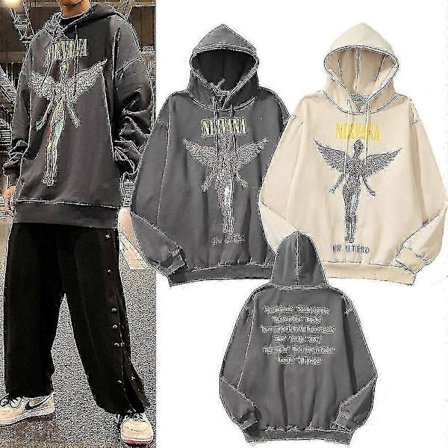Nirvana Angel Dark High Street Hoodie Sweatshirt Rock Hip Hop Kb
